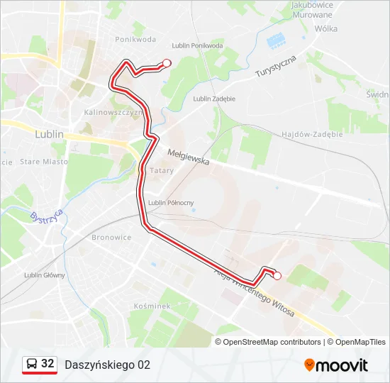 32 Bus Line Map