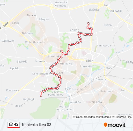 42 bus Line Map