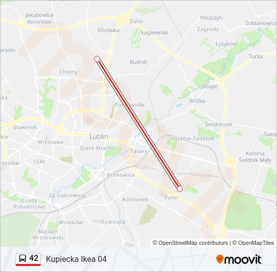 42 bus Line Map