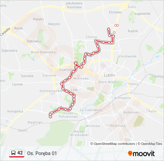 42 Bus Line Map