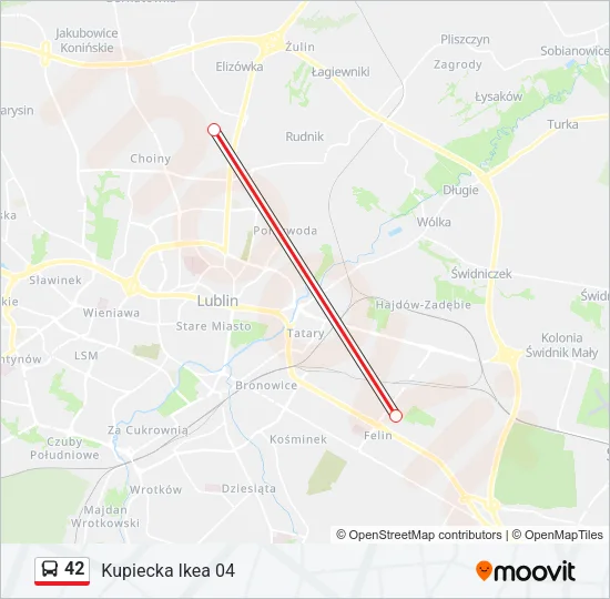 42 Bus Line Map