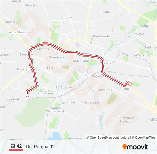 42 Bus Line Map