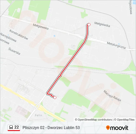 22 Bus Line Map