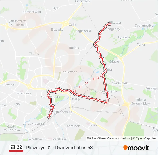 22 Bus Line Map