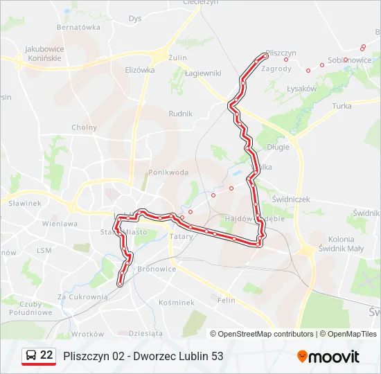 22 Bus Line Map