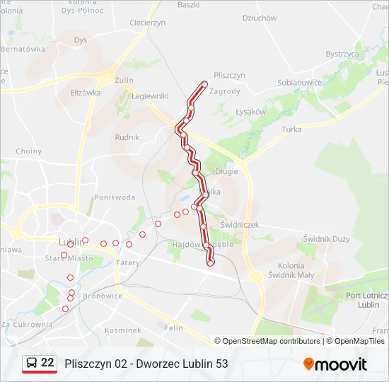 22 Bus Line Map