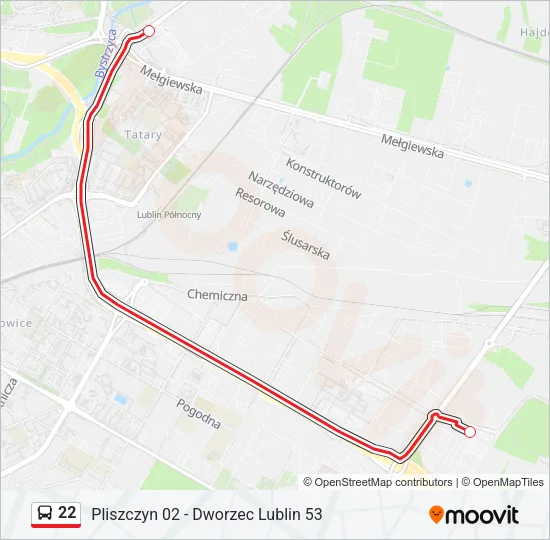 22 Bus Line Map