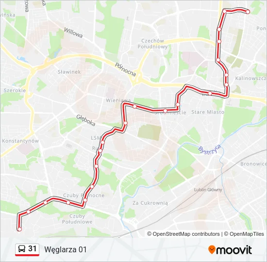 31 Bus Line Map