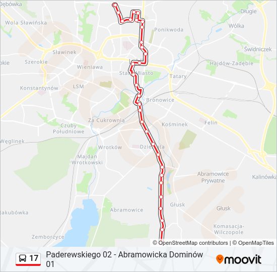 17 bus Line Map