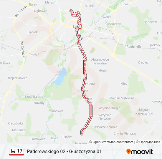 17 Bus Line Map