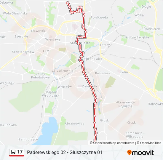 17 Bus Line Map