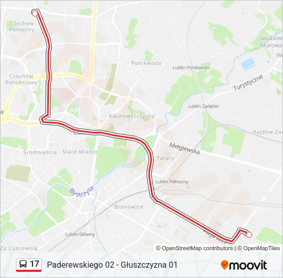 17 Bus Line Map