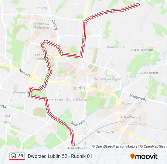 74 bus Line Map