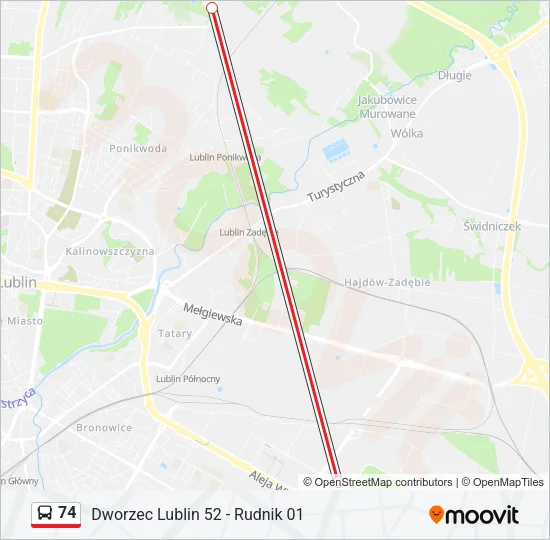 74 Bus Line Map