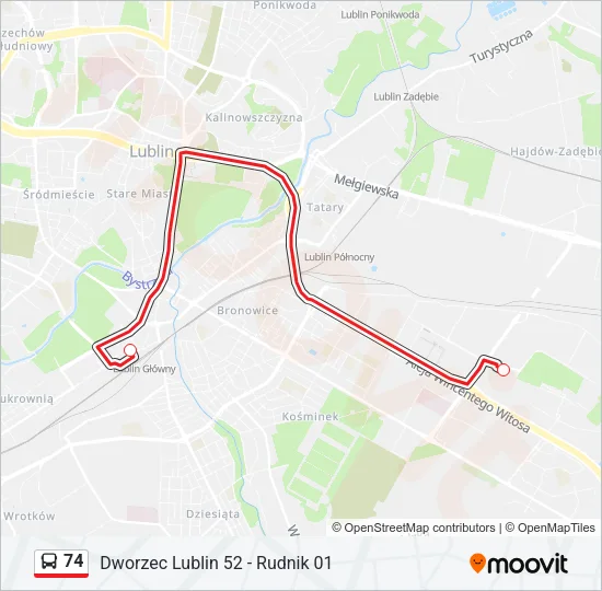 74 Bus Line Map