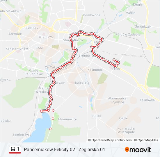 1 bus Line Map