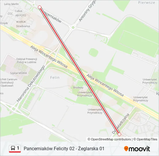 1 Bus Line Map