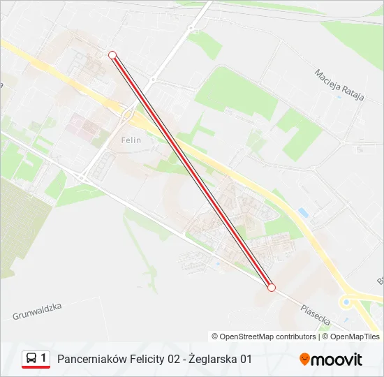 1 Bus Line Map