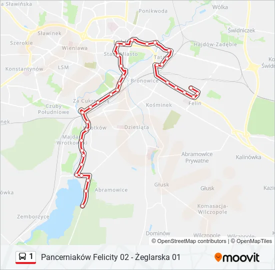 1 Bus Line Map