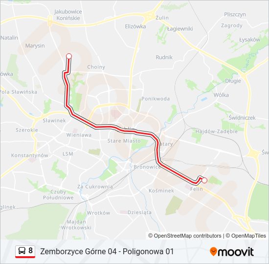 8 bus Line Map