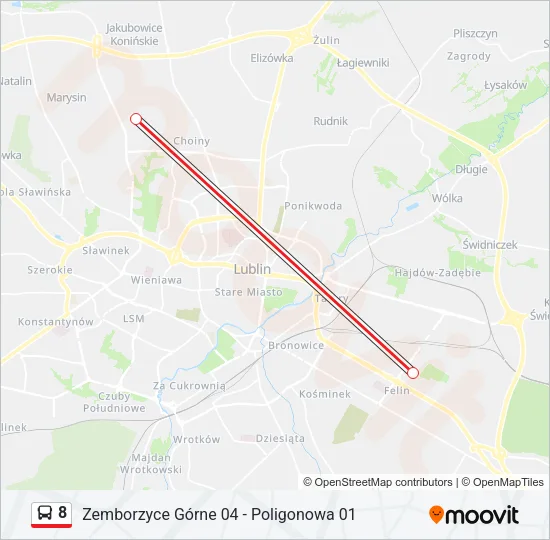 8 Bus Line Map