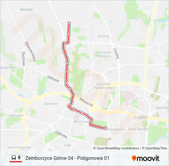 8 Bus Line Map