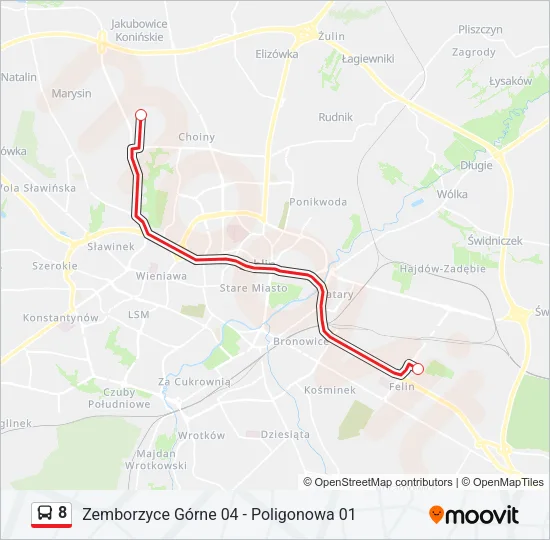 8 Bus Line Map