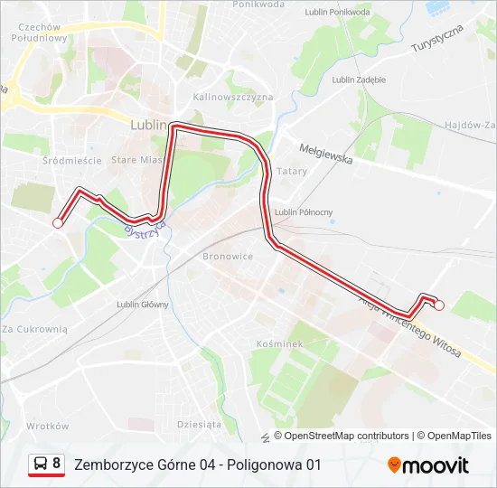 8 Bus Line Map