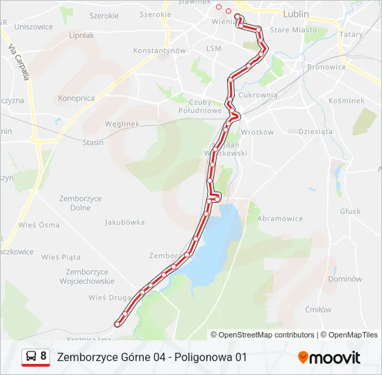 8 Bus Line Map