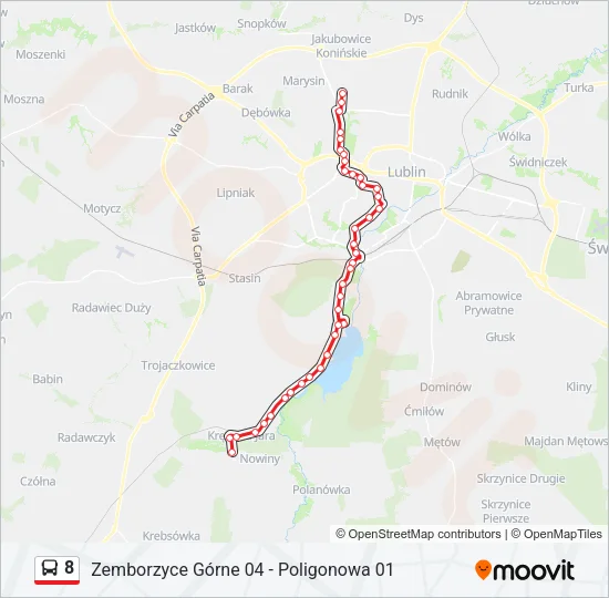 8 Bus Line Map