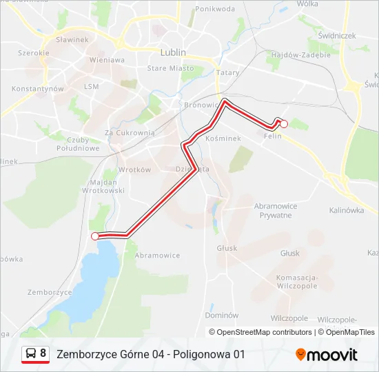 8 Bus Line Map