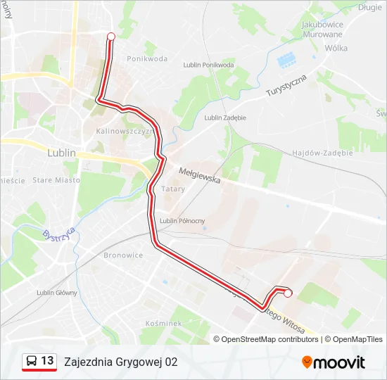 13 Bus Line Map