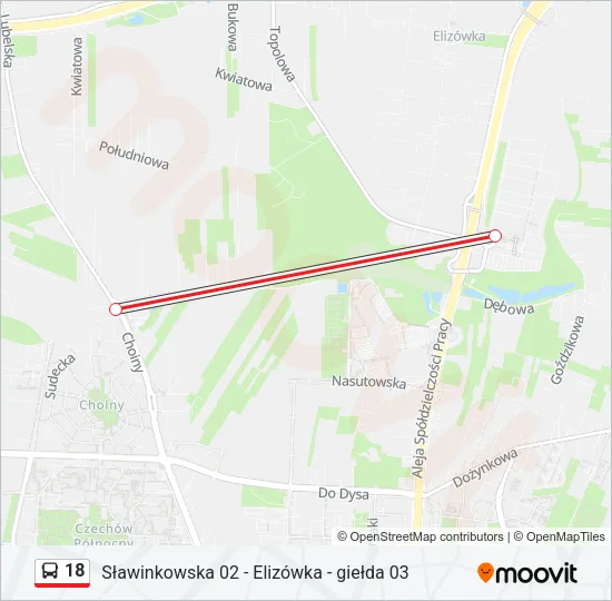 18 Bus Line Map