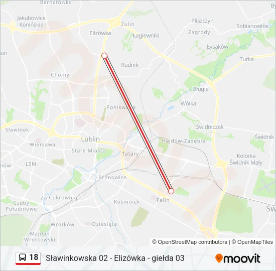 18 Bus Line Map