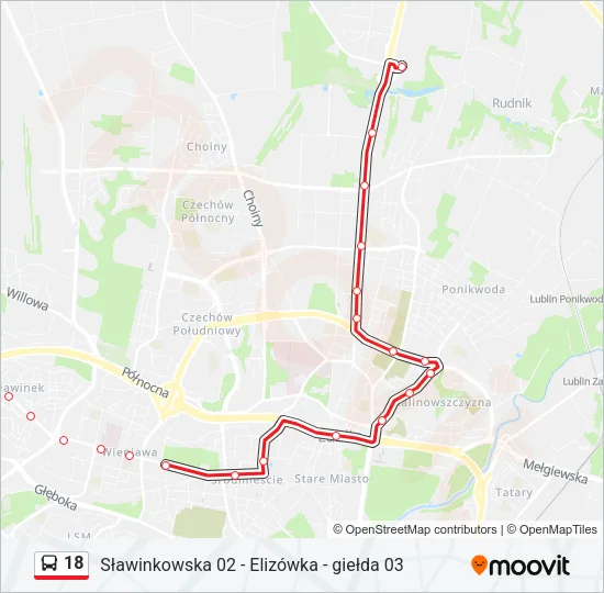 18 Bus Line Map