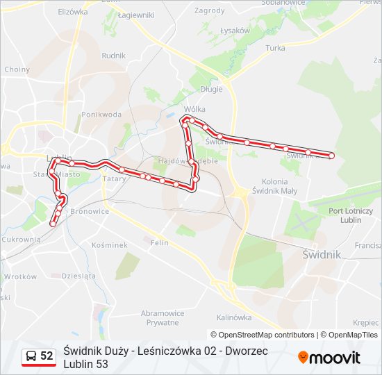 52 bus Line Map