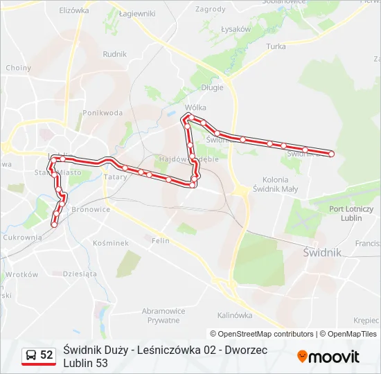 52 Bus Line Map