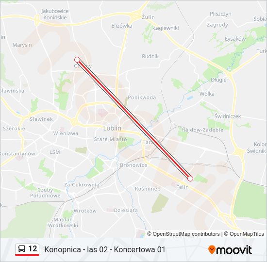 12 bus Line Map