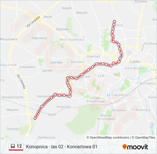 12 Bus Line Map