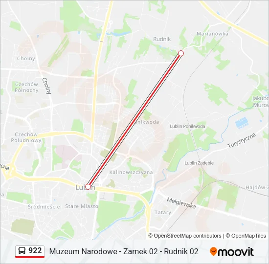 922 Bus Line Map