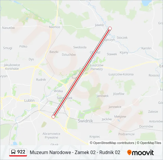 922 Bus Line Map