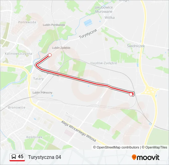 45 Bus Line Map