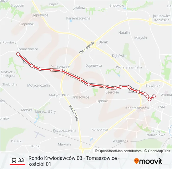 33 Bus Line Map