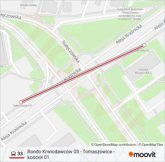 33 Bus Line Map