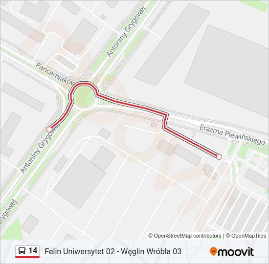 14 bus Line Map