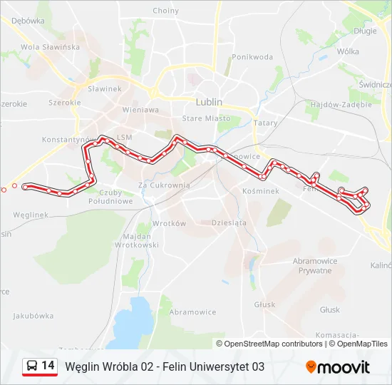 14 Bus Line Map