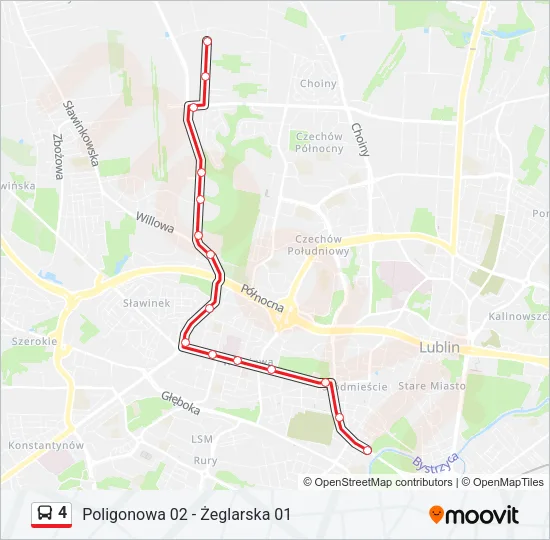 Автобус 4: карта маршрута