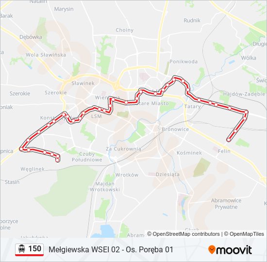 150 cable car Line Map