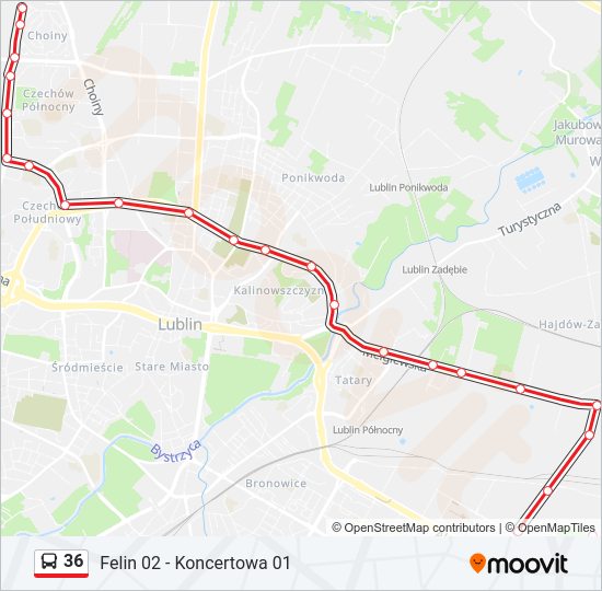 36 bus Line Map