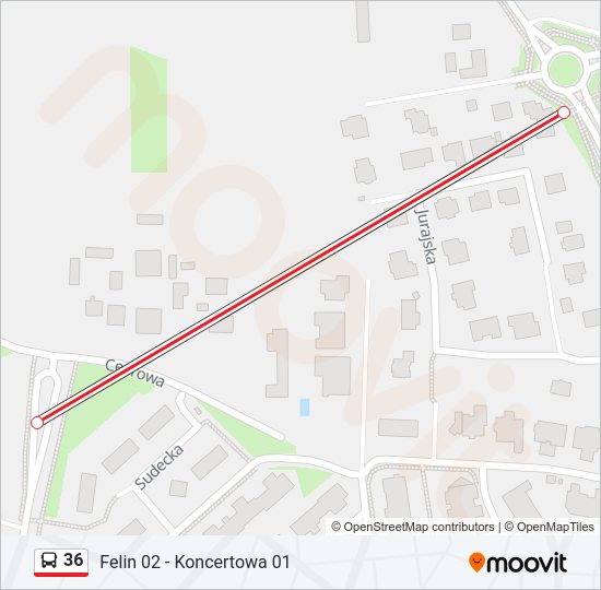 36 bus Line Map